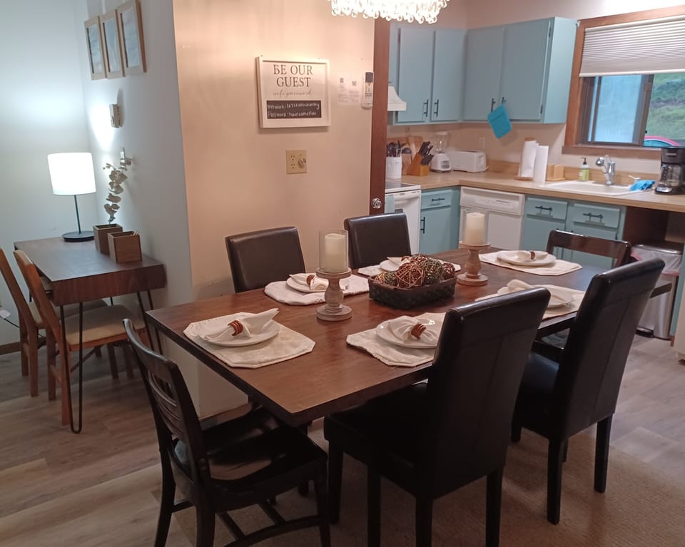 Dining room and work from home remote workstation.