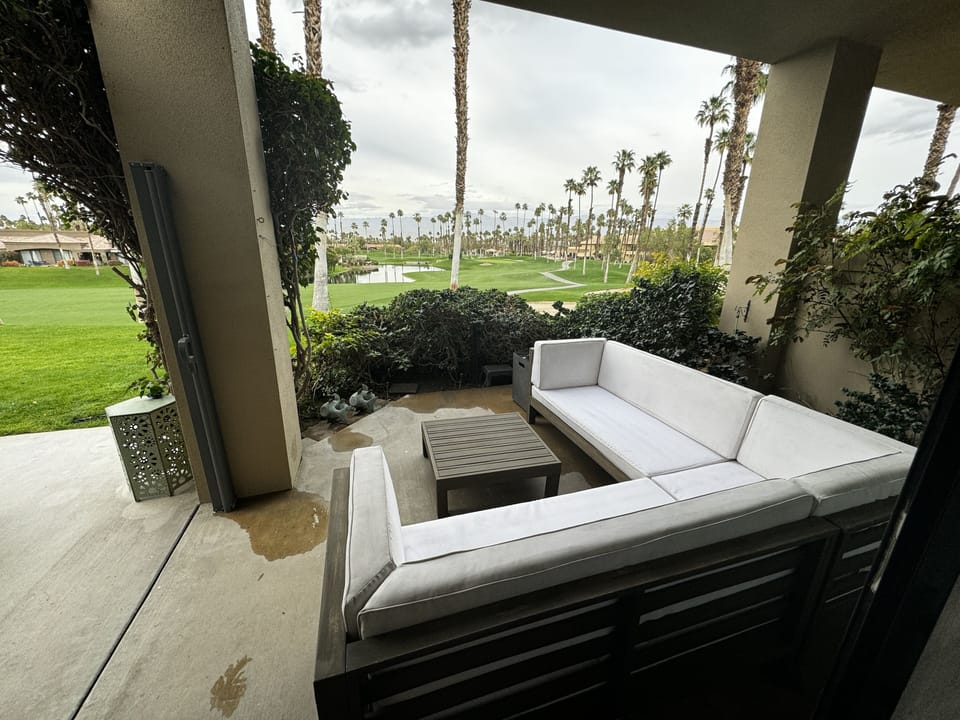 Cozy Patio furniture for relaxing with your morning coffee and evening cocktails