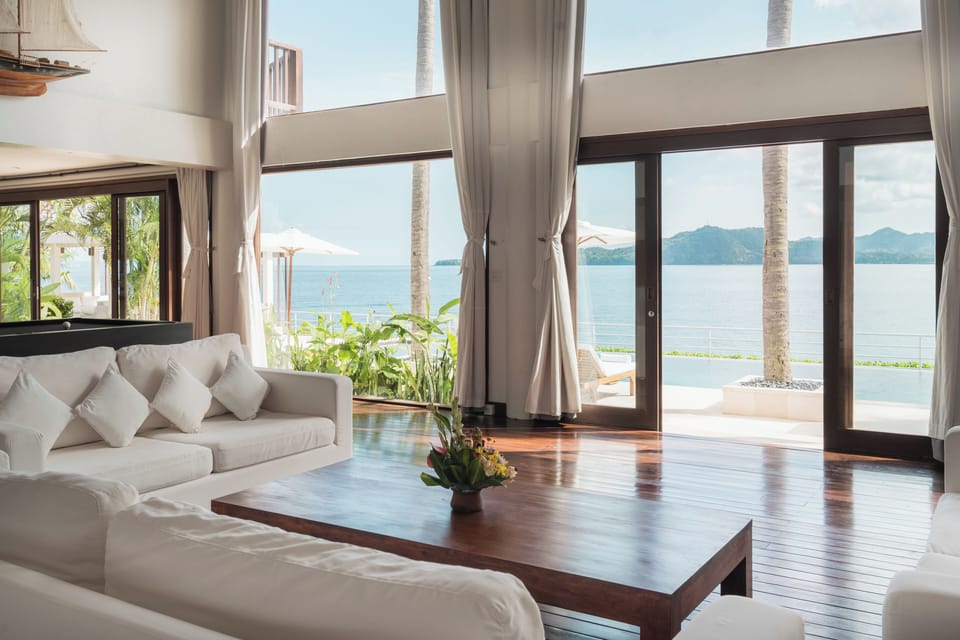 Luxury Villa, 5 Bedrooms, Private Pool, Ocean View | Living area | 32-inch TV with cable channels