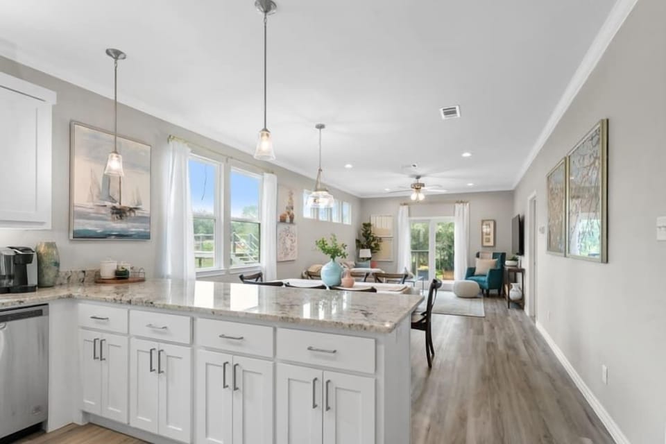 Bright and airy with views everywhere!