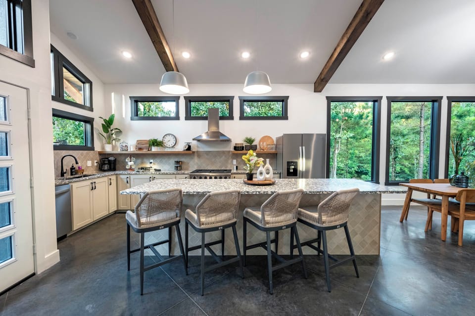 Kitchen island with seating up to 4