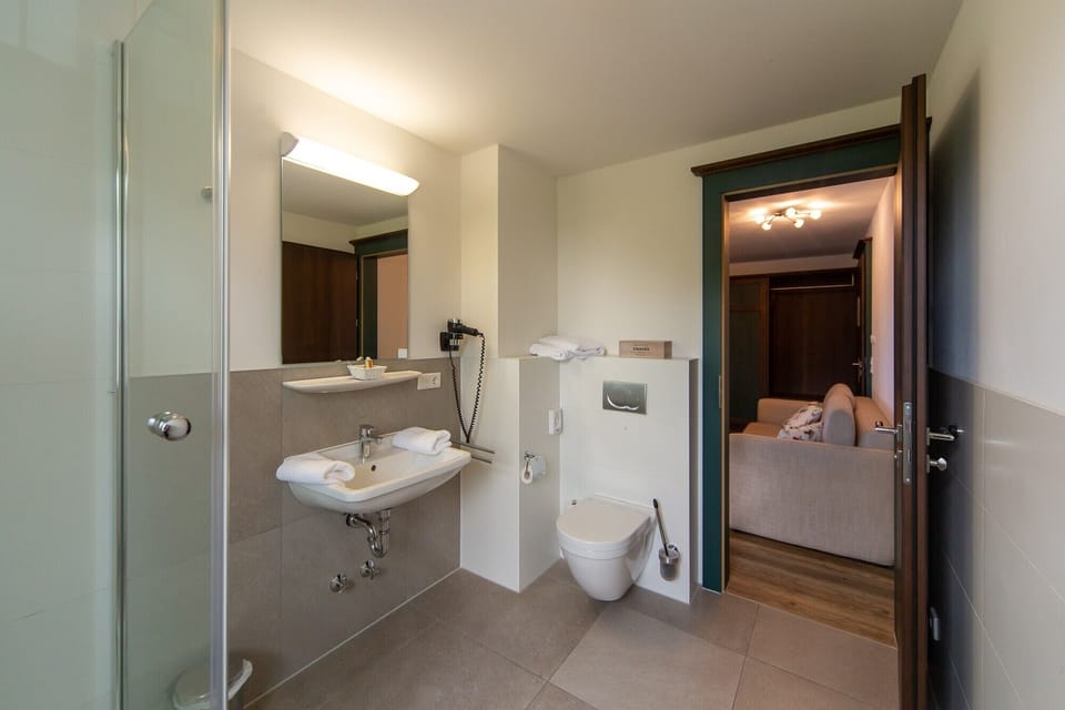 Deluxe Studio Suite | Bathroom | Hair dryer, towels