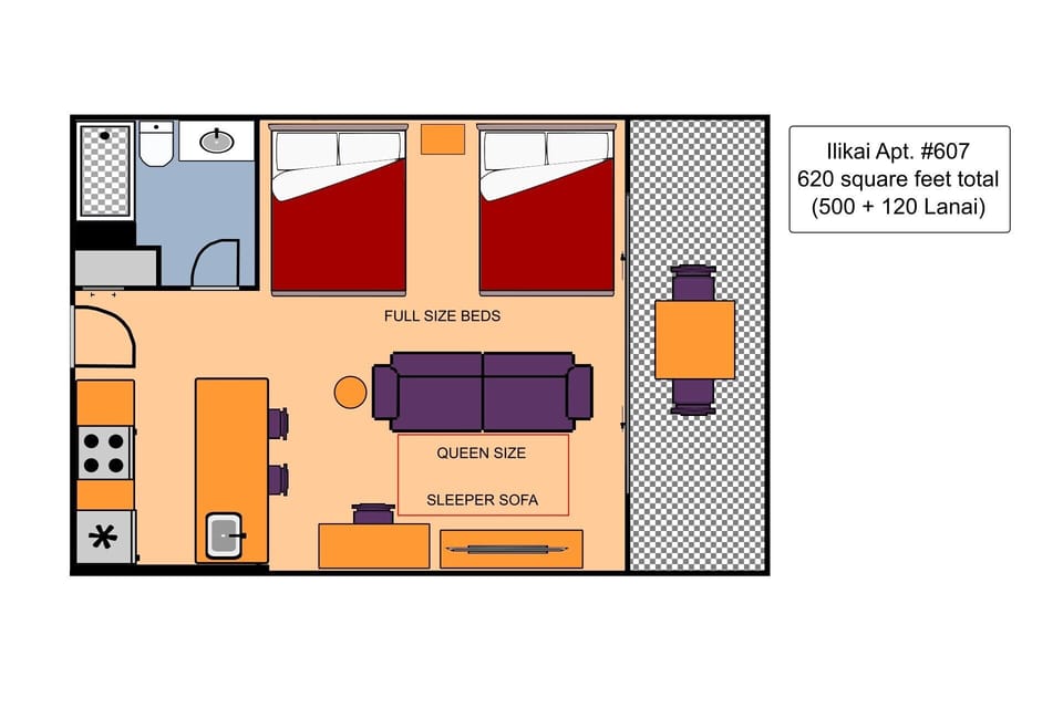 Ilikai #607 Floor Plan