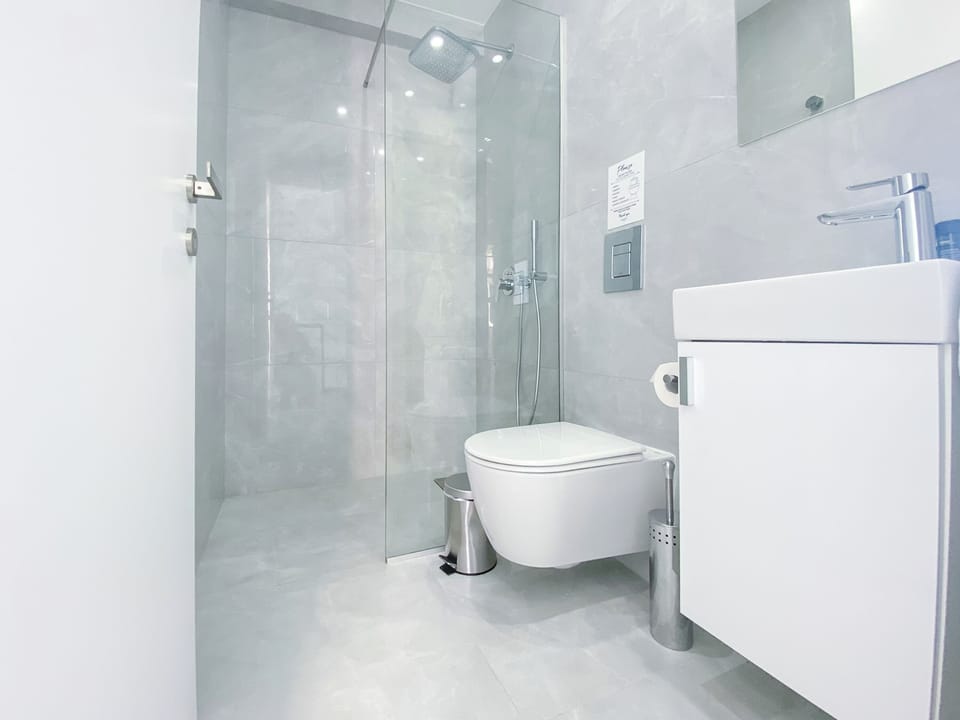 Luxury Apartment | Bathroom | Free toiletries, hair dryer, towels, soap