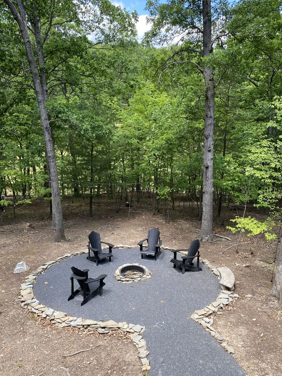 Built in fire pit perfect for making s'mores