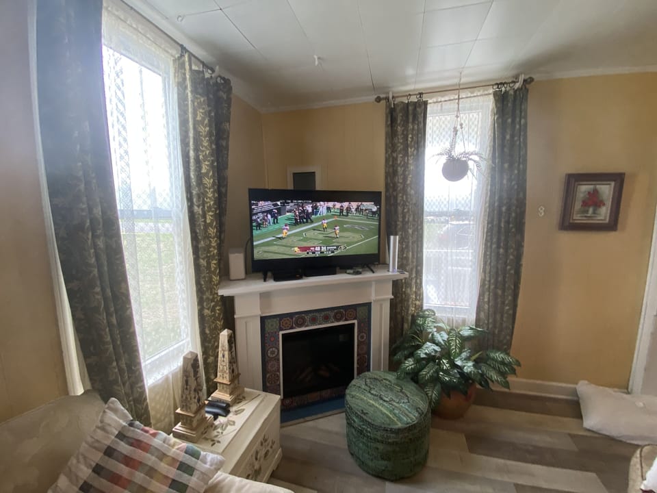 Electric fireplace to warm your soul.