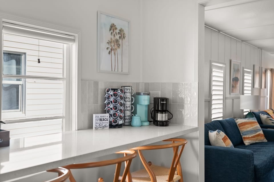 Enjoy a cup of coffee at the coffee bar