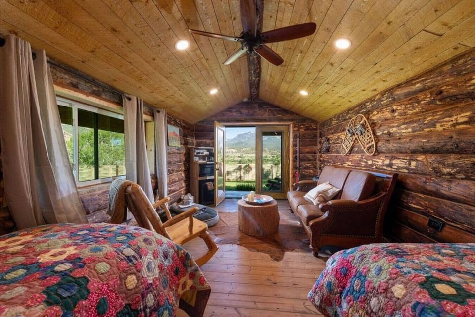 Hand crafted log construction, built by your host, Tim.