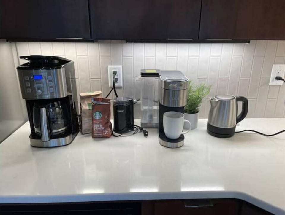 Home comes complete with cooking utensils and appliances