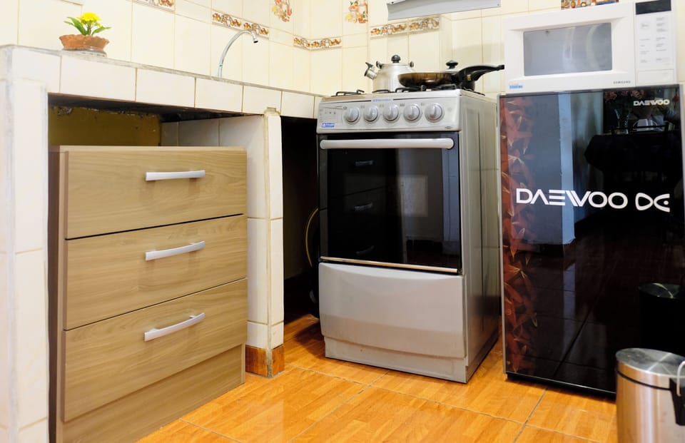 Microwave, cookware/dishes/utensils, freezer