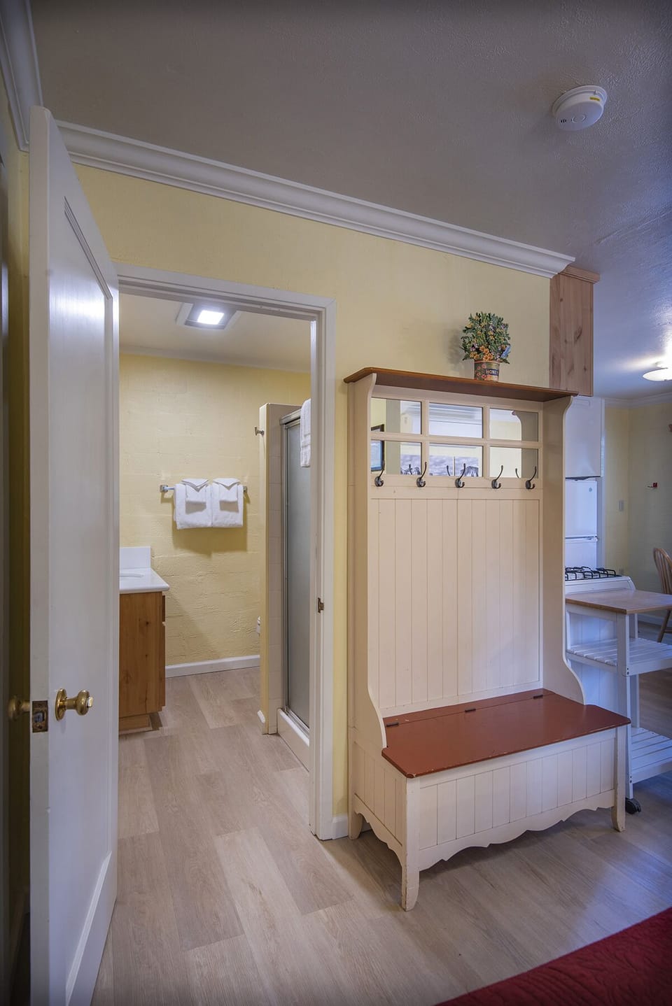 Bathroom off hallway