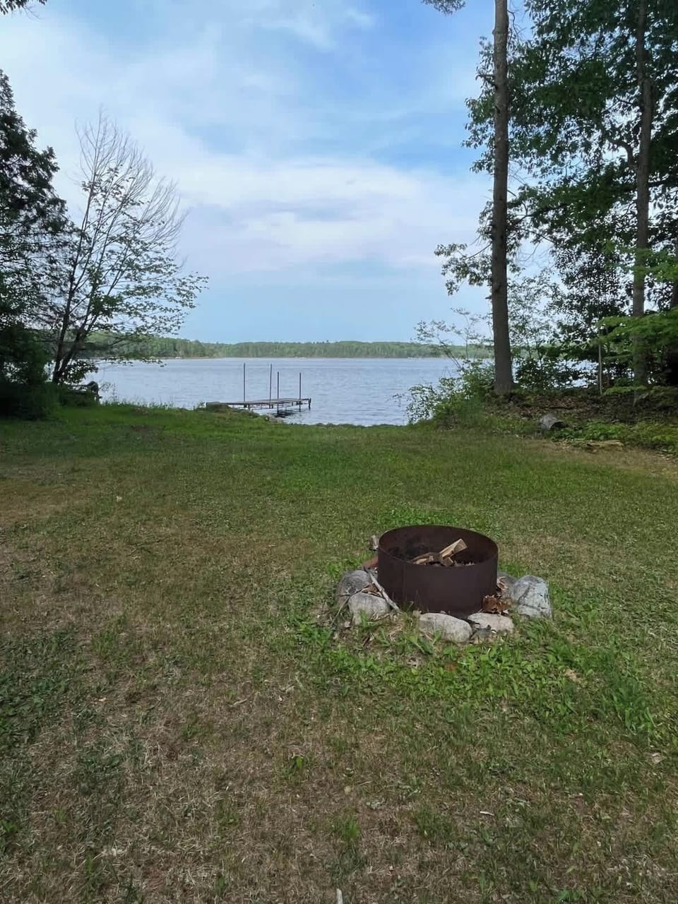 Firepit area and lakeview