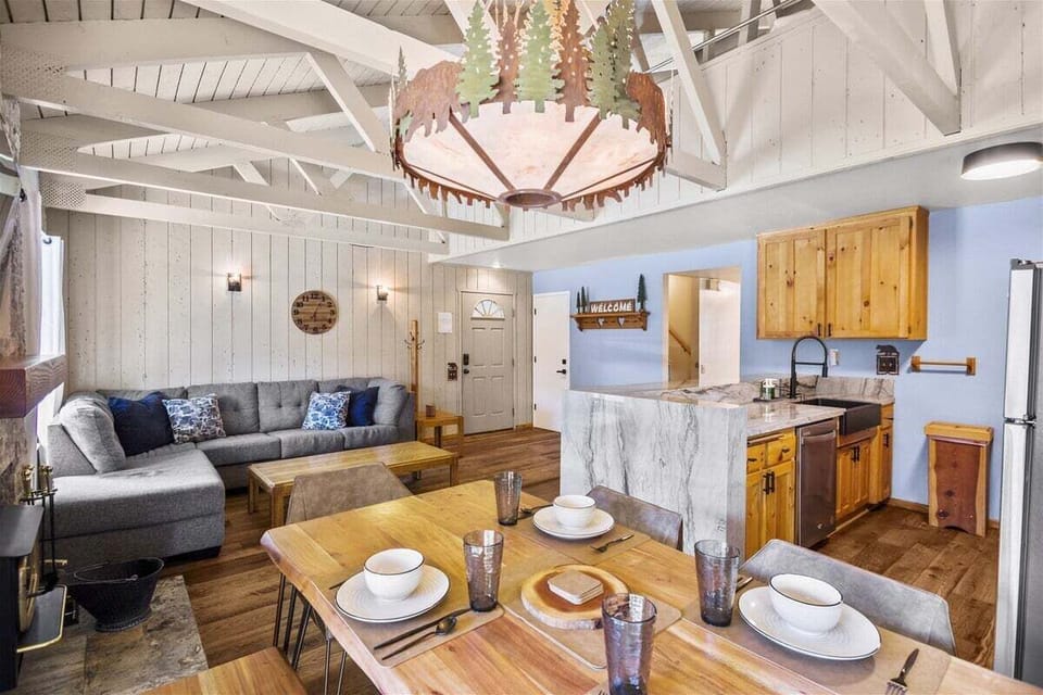 Dining room, kitchen, living room