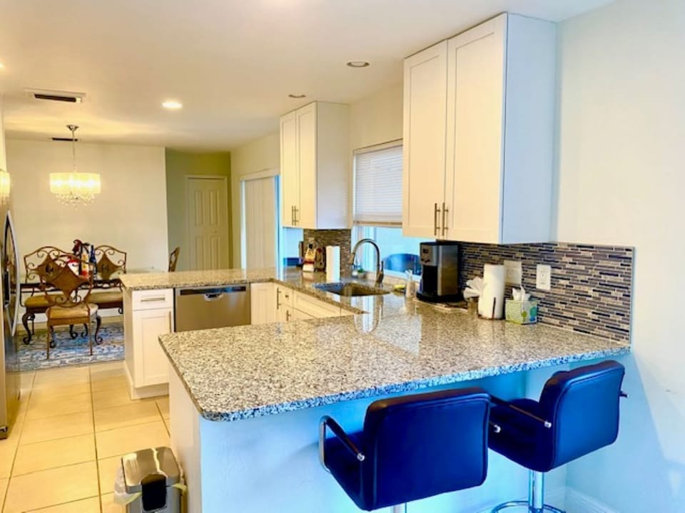 Kitchen with all new appliances and granite countertops