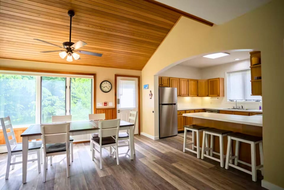 Dining room and kitchen with great natural light