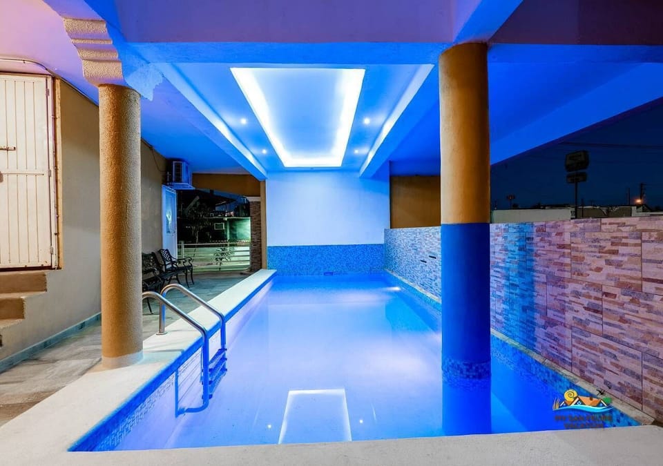 Take a dip in the private indoor pool at Casa Mar de Cortez, located in downtown San Felipe BC MX — heated and accessible year-round.