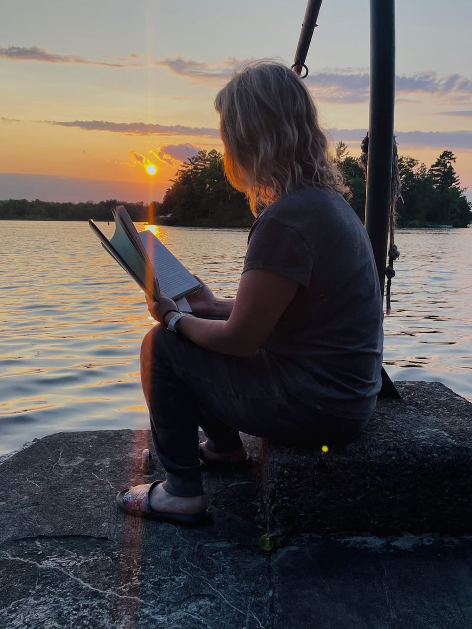 Sunset and stories at the dock 