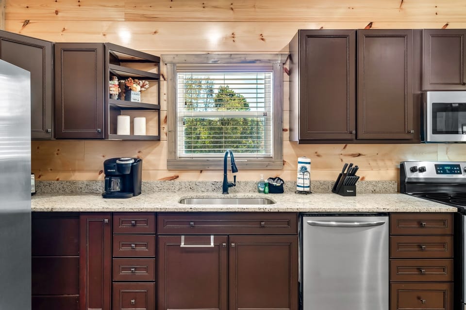 Unleash your inner chef in our fully stocked kitchen, where every ingredient and utensil awaits your culinary creations.