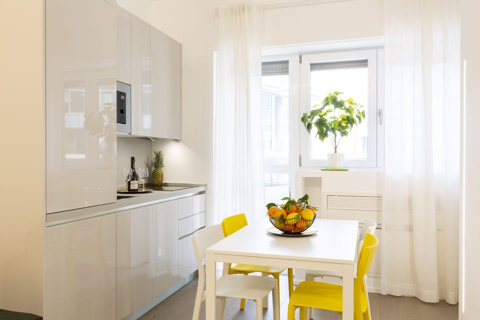 City Apartment | Private kitchen | Fridge, microwave, stovetop, dishwasher