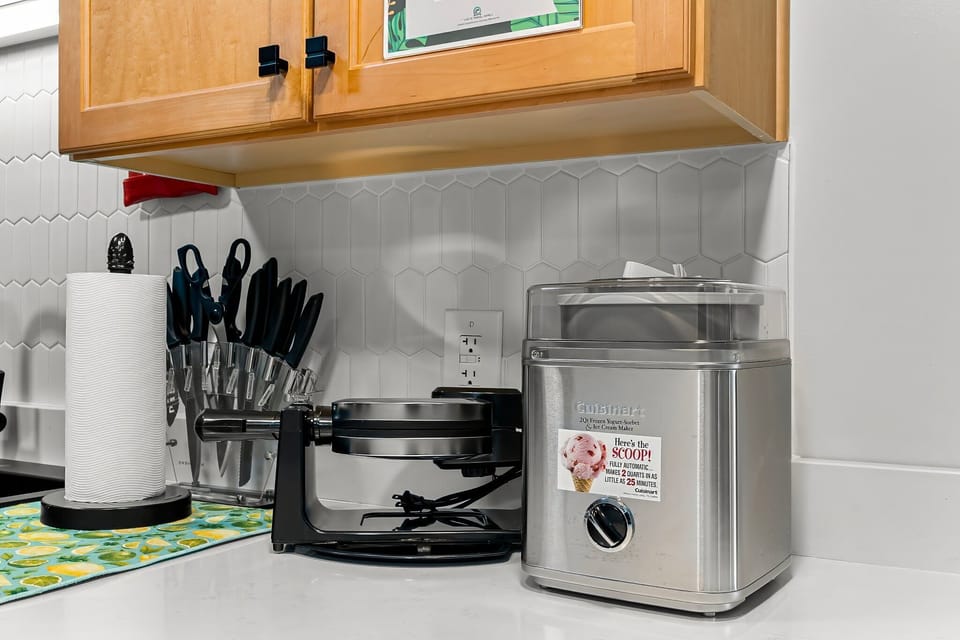 Kitchen with essentials + waffle maker, ice cream maker, air fryer & more!