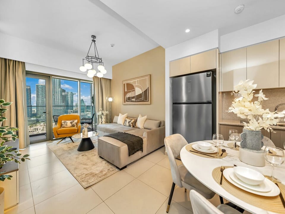 Spacious living and dining are