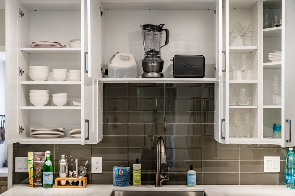 Luxury Condo | Private kitchen | Full-size fridge, microwave, oven, dishwasher
