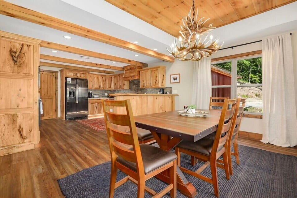 When you first arrive, you'll enter into our kitchen and dining area.