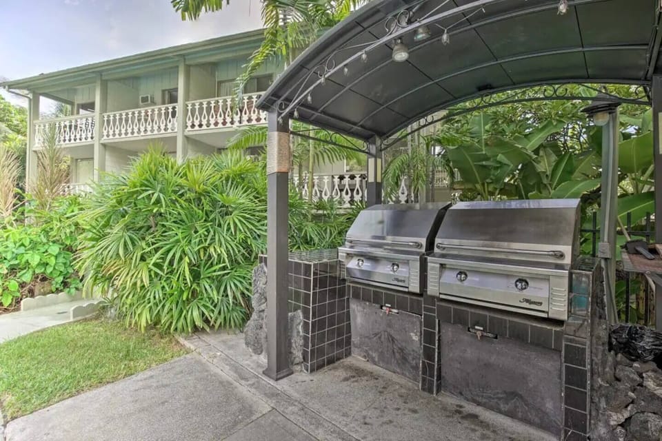 Barbeques next to the pool