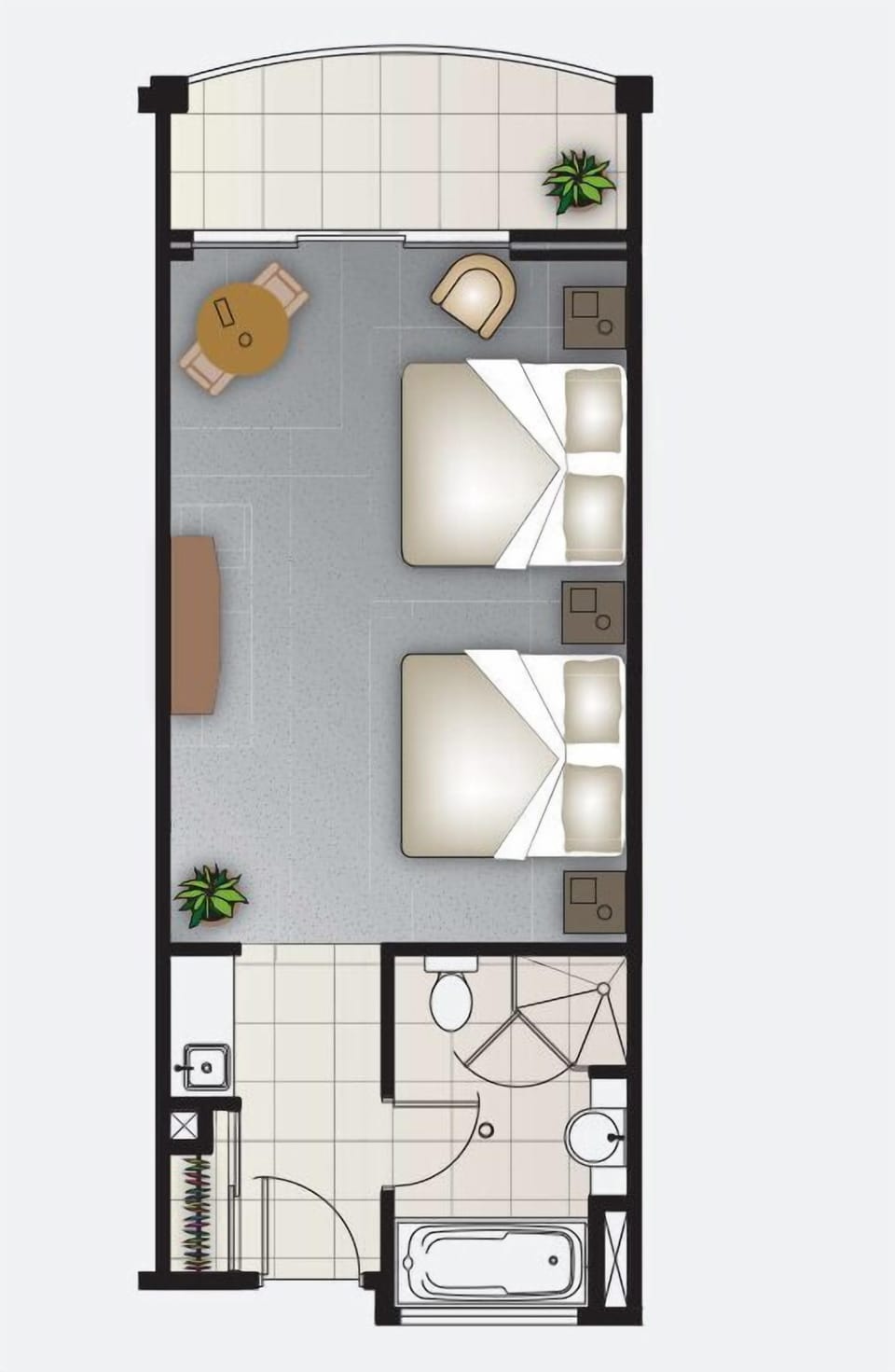Desk, blackout drapes, iron/ironing board, bed sheets