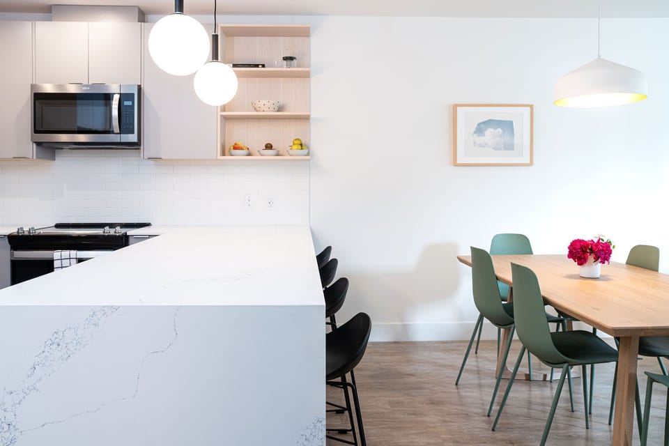 Condo | Private kitchen | Coffee/tea maker, full-size fridge, microwave, oven
