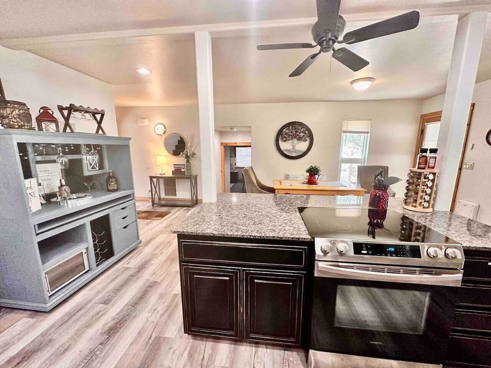 Kitchen island with wine bar