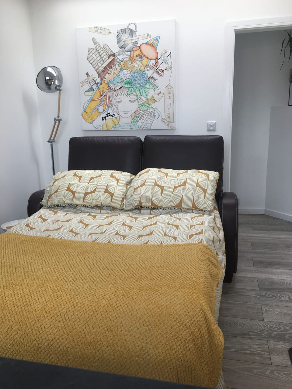 Sofa Bed dressed for Bedtime