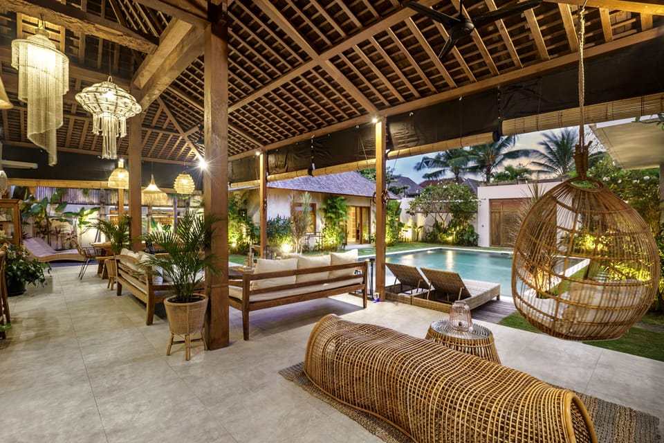 Deluxe Villa, Private Pool, Pool View | Living area | 43-inch Smart TV with digital channels, TV