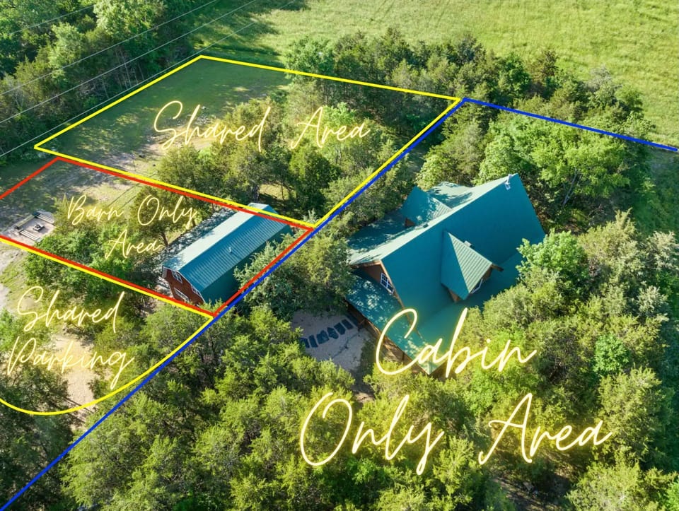 Aerial view of the whole property -- please note which areas are shared.