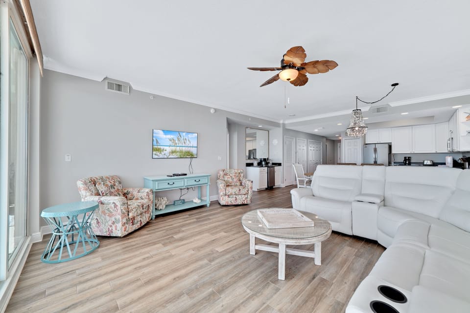 The open-concept layout and expansive windows create a bright and airy atmosphere.