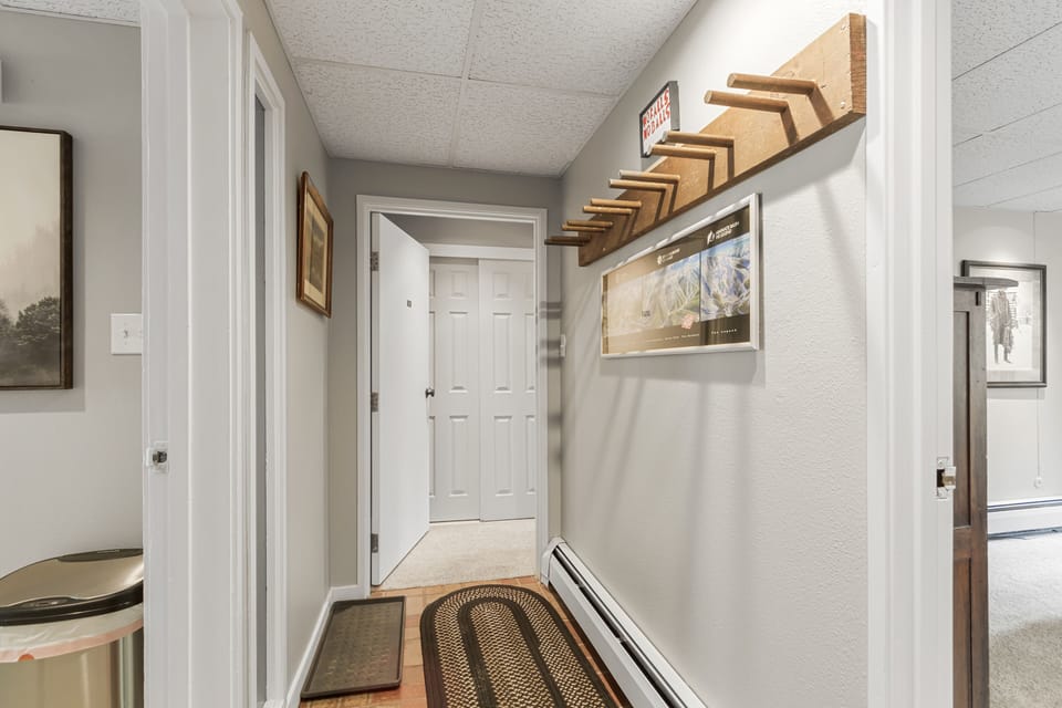 hallway with ski rack
