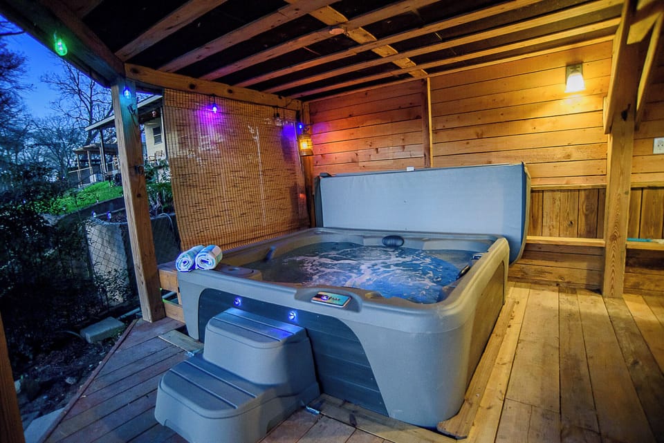 Relax in the hot tub after a day on the water