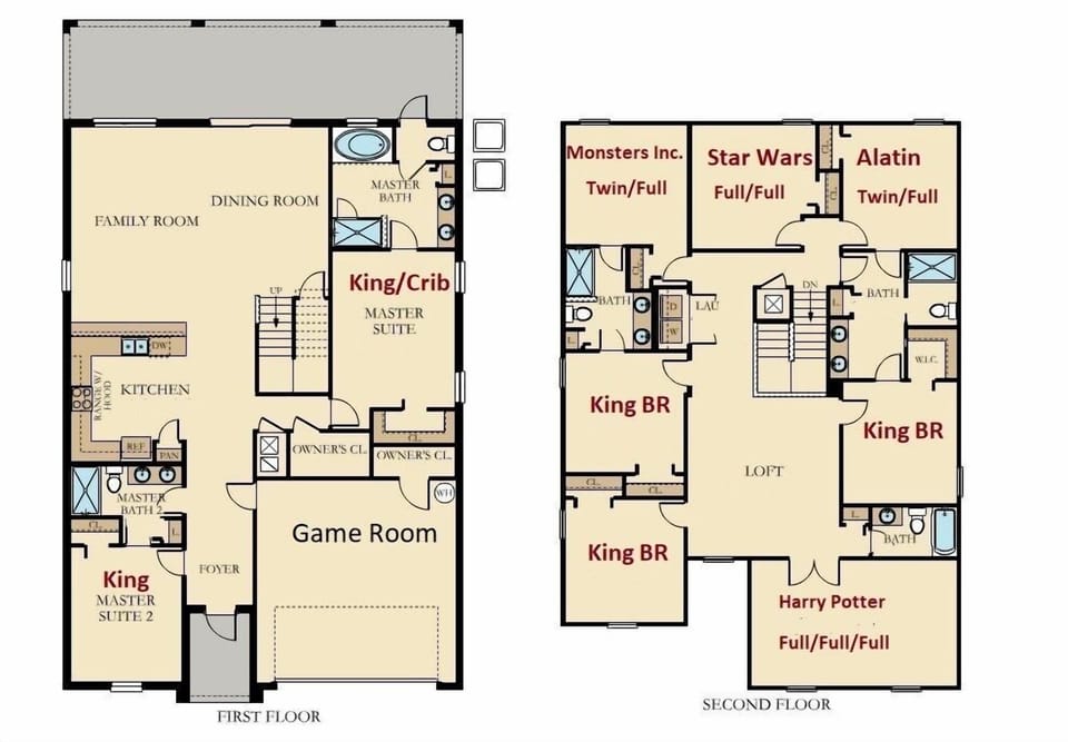 House, Multiple Beds, Pool Access (1564MC CG) | Floor plan