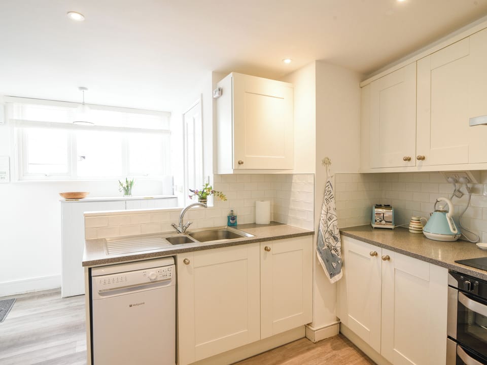 Fridge, dishwasher, electric kettle, toaster