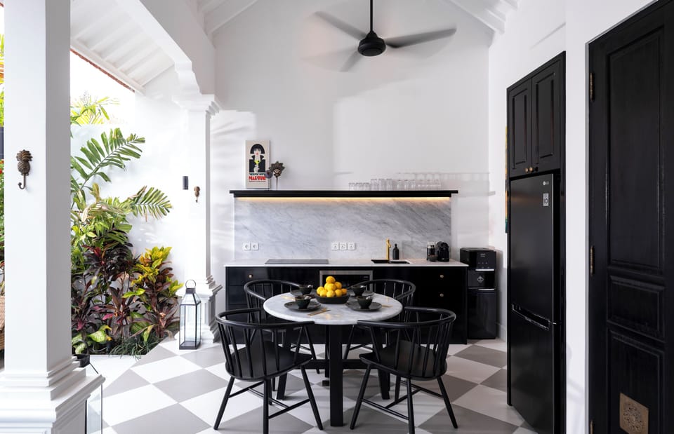 Design Villa | Private kitchen | Full-size fridge, microwave, stovetop, coffee/tea maker