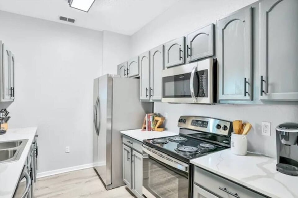 Spacious kitchen for breakfast at the condo.