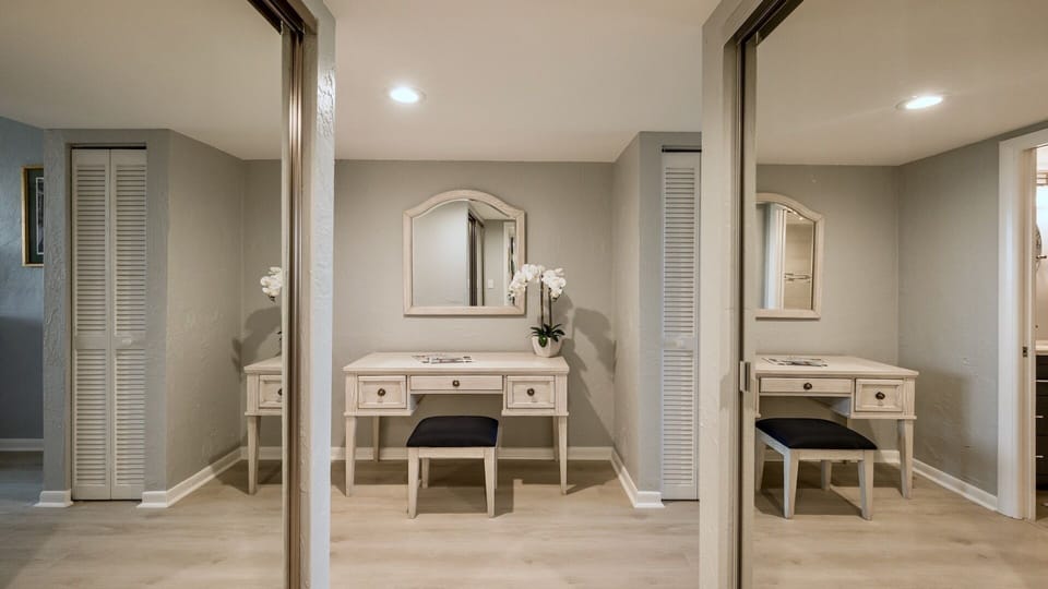 The master even features a dressing room...