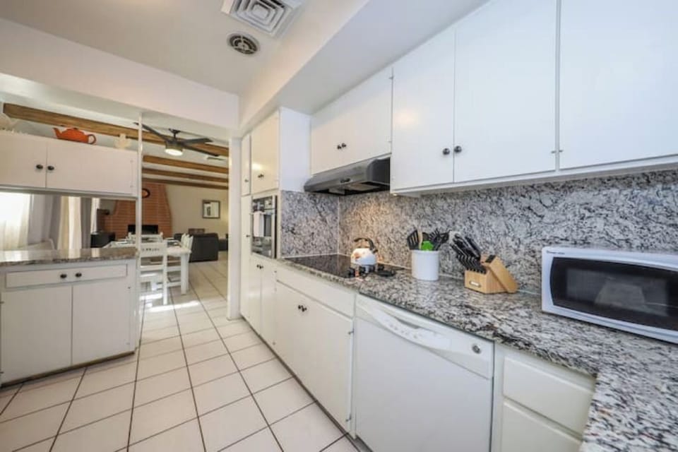 Plenty of counter space in our kitchen to cook, bake, toast, or microwave.