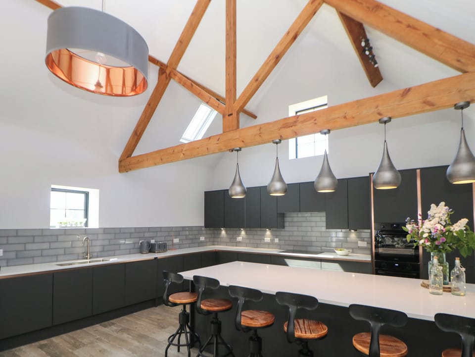 Fridge, dishwasher, electric kettle, toaster