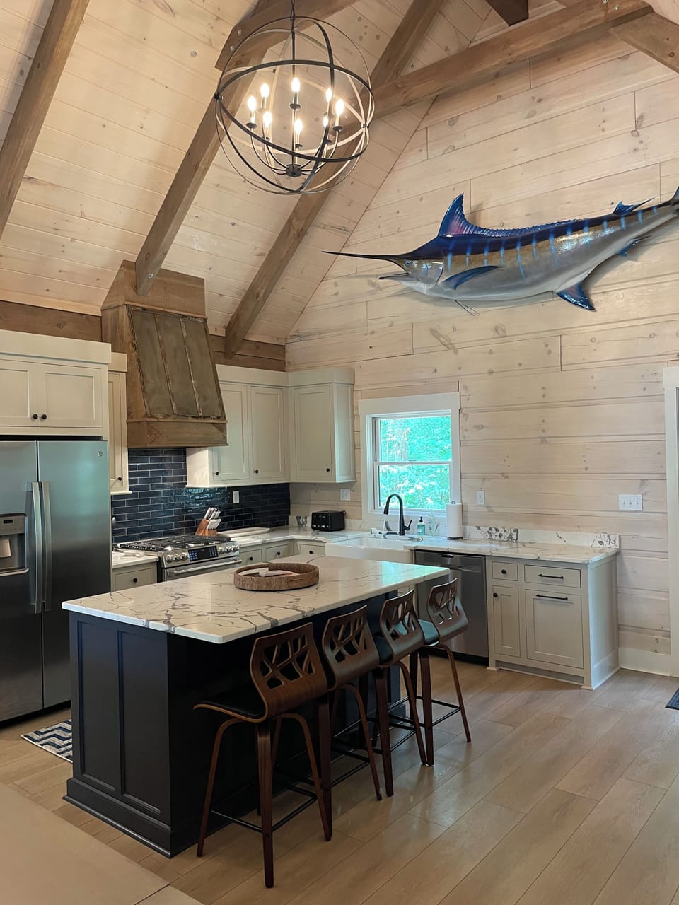 Custom kitchen.  Large island seats 4.
