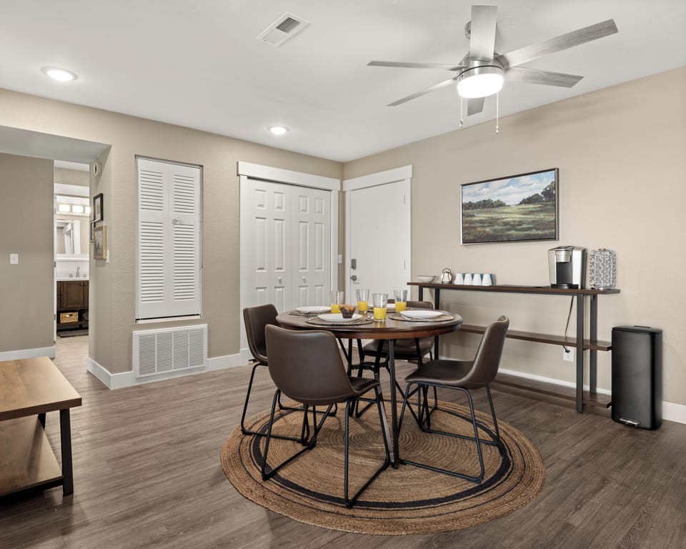 Dining area with coffee bar