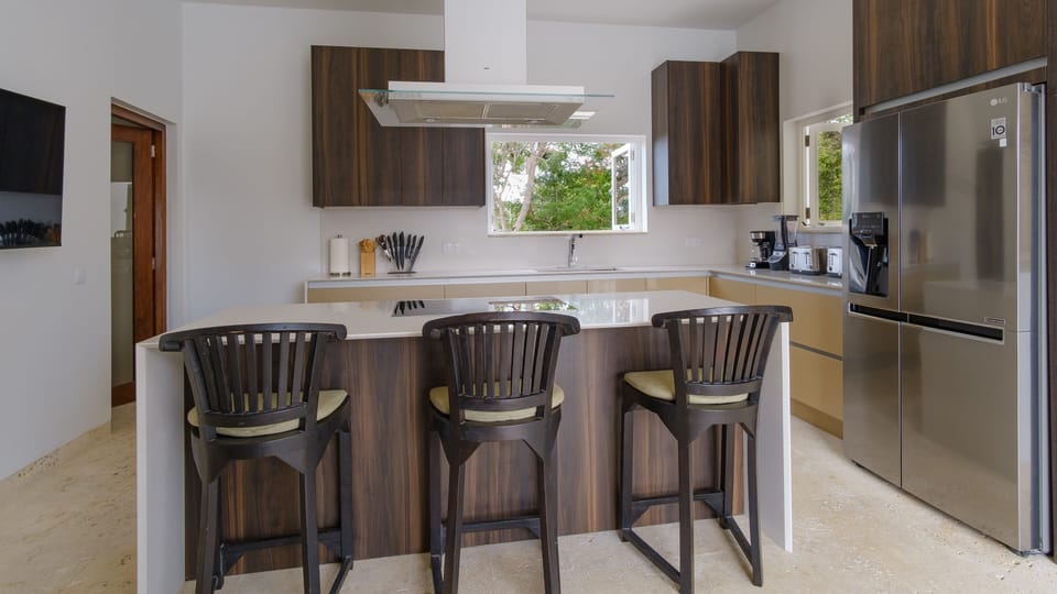 Kitchen island with beautiful ocean views