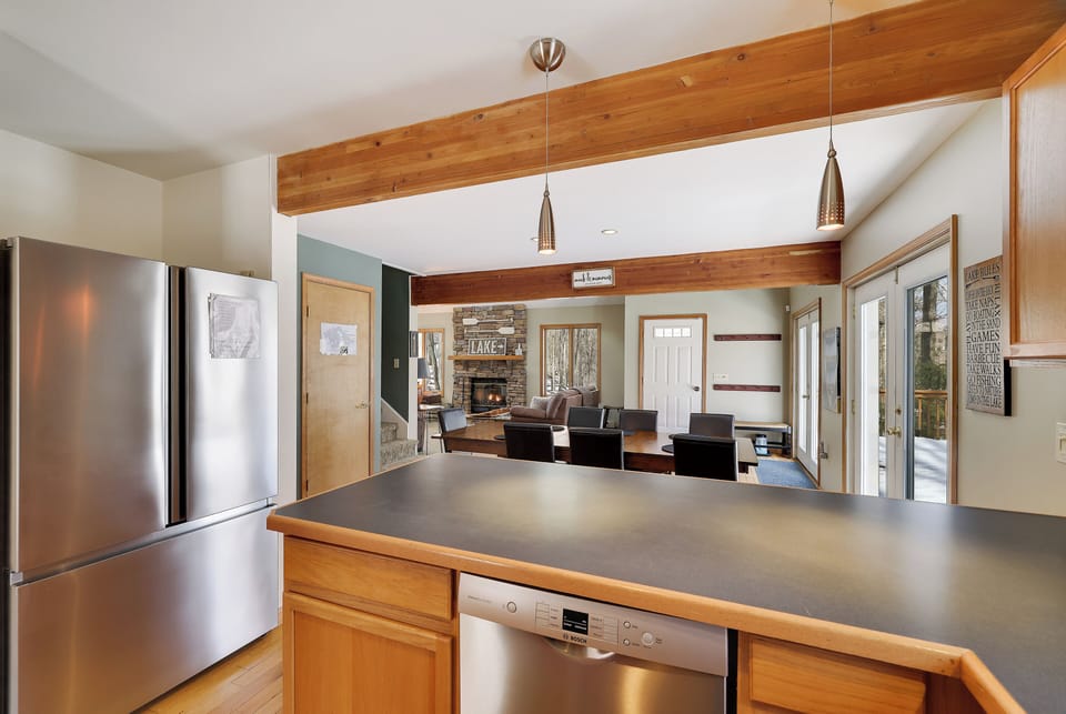 Stainless steel appliances in our updated kitchen