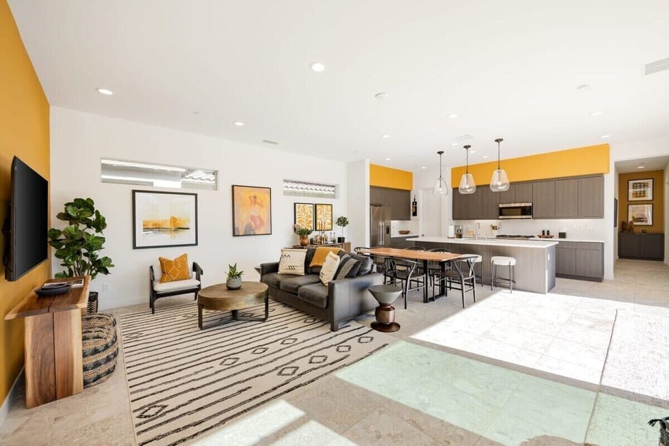 Spacious living and dining area.