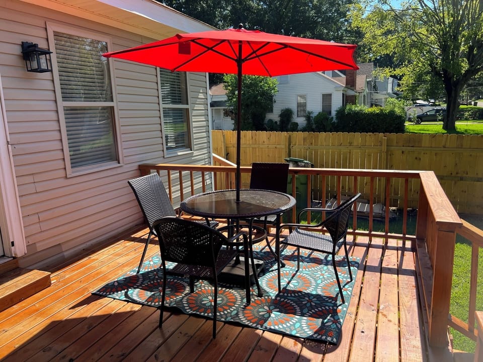 lemonade in the shade on this beautiful deck